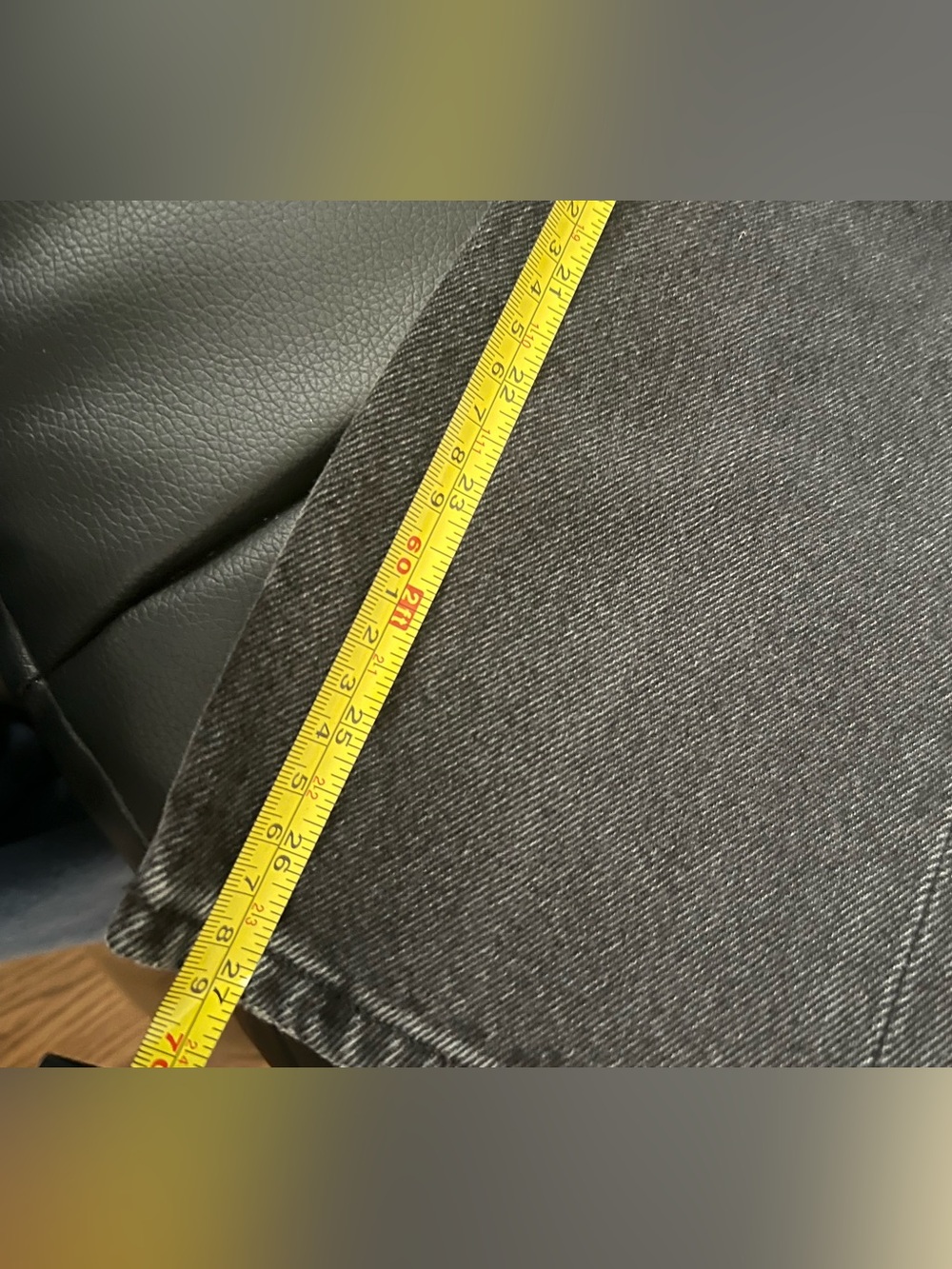 $10Gift🦊New AGOLDE Dark grey charcoal High-RiseDistressed Straight Jeans waist24 - Picture 15 of 15